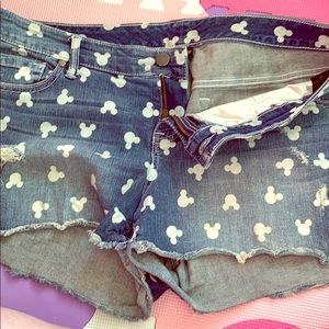 Mickey Distressed Shorts